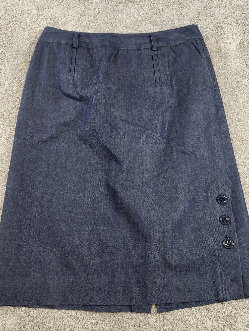 Pendleton Blue Cotton Blend Button Accent Pencil Skirt Size 6